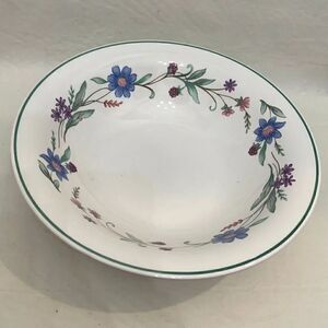 Oneida Ava Serving Bowl Floral Green Blue Pink Purple 9 1/4 Round X 2 1/2 Tall